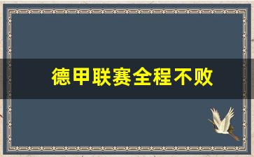 德甲联赛全程不败的球员-德甲联赛全程不败