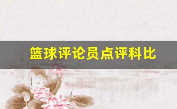 nba球员评价科比-篮球评论员点评科比