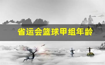 省运会篮球年龄要求-省运会篮球甲组年龄