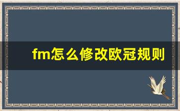fm怎么修改联赛规则-fm怎么修改欧冠规